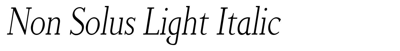 Non Solus Light Italic